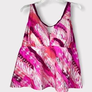 Swim Suits For All Pink Swimsuit Top Tankini Sz 22 Built in Bra